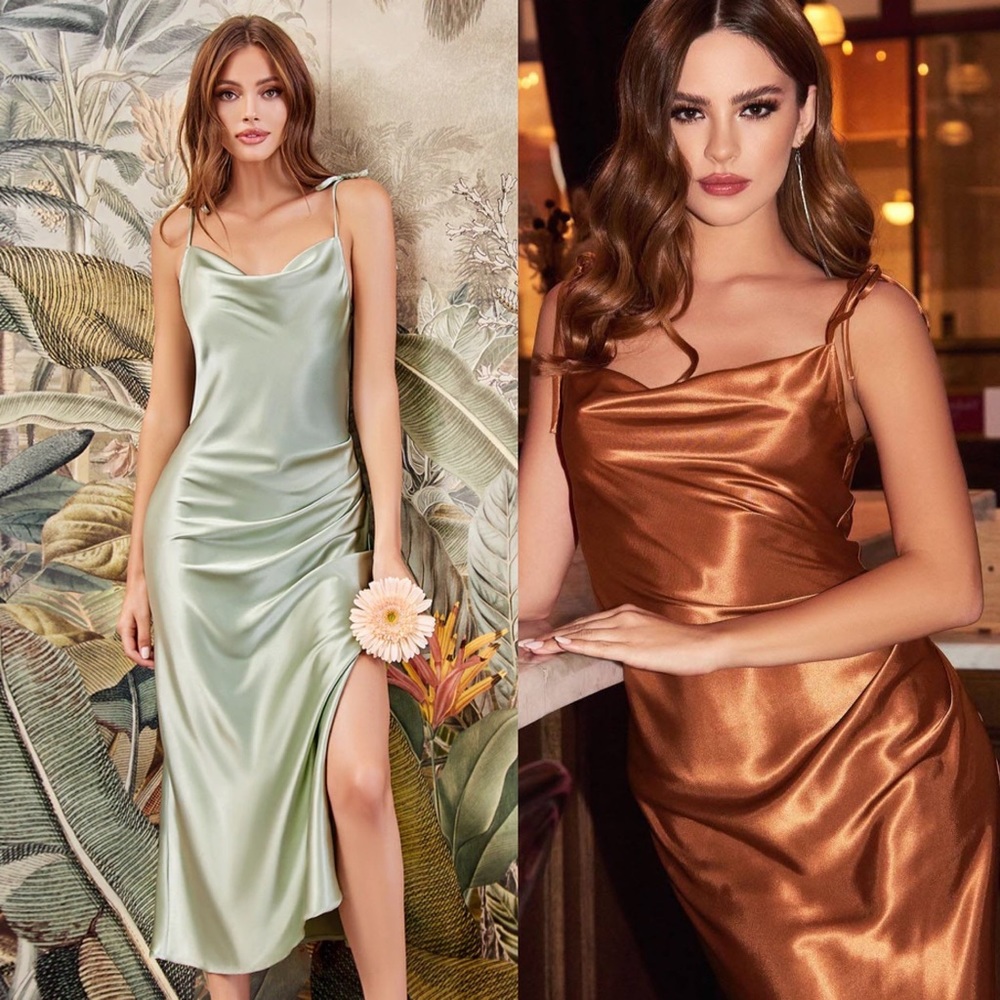 NWT Cinderella Divine Satin Midi Dress